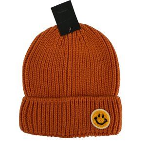 Do Everything In Love Smiley Face Beanie Orange One Size NWT